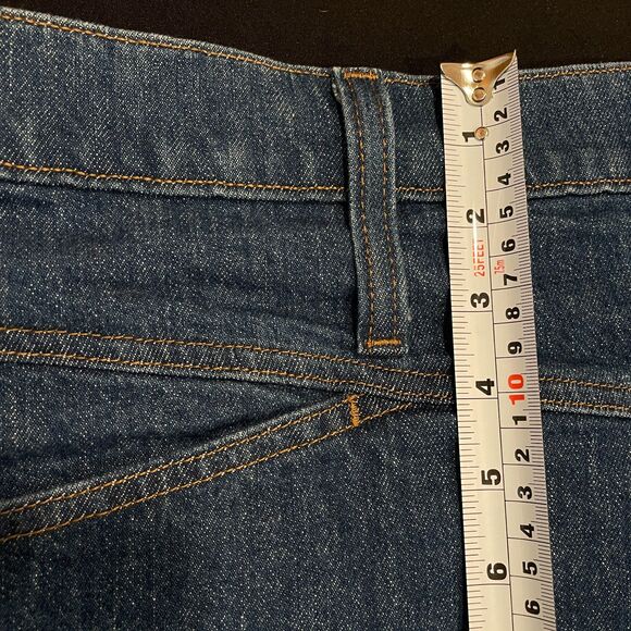 ~ Madewell 34 Skirt Stretch Denim A-Line Blue Medium Wash Pockets Zip Plus 18 - Picture 9 of 14